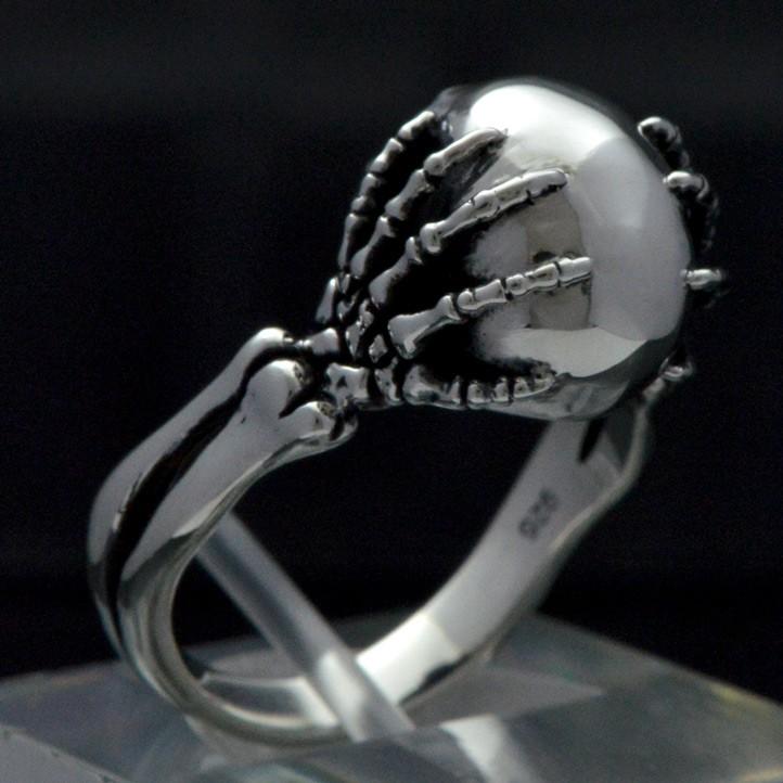 ヘッドグラブスカルリング シルバー925 銀製 (skull ring ドクロ