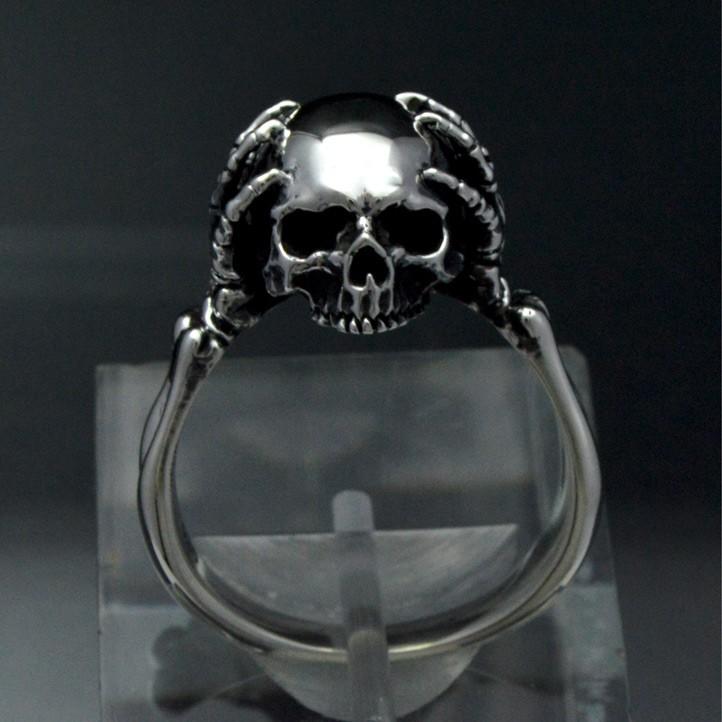 ヘッドグラブスカルリング シルバー925 銀製 (skull ring ドクロ どくろ 髑髏)【ring-739-R112】｜e-bns｜03