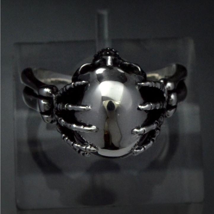 ヘッドグラブスカルリング シルバー925 銀製 (skull ring ドクロ どくろ 髑髏)【ring-739-R112】｜e-bns｜08