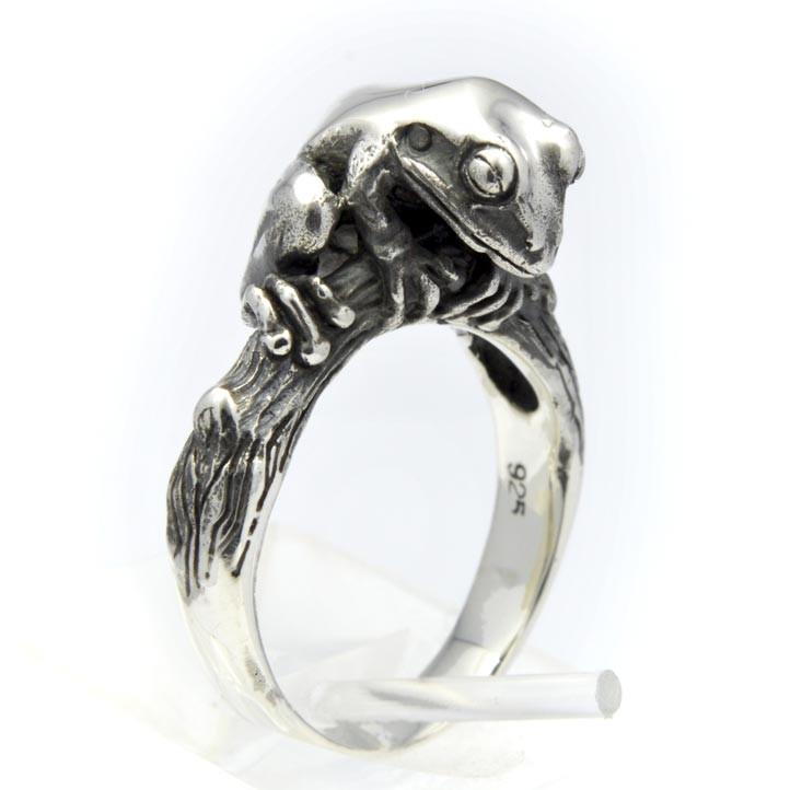 銀の蛙の指輪 ニホンアマガエルリング 【No,1-type2】 シルバー925 銀