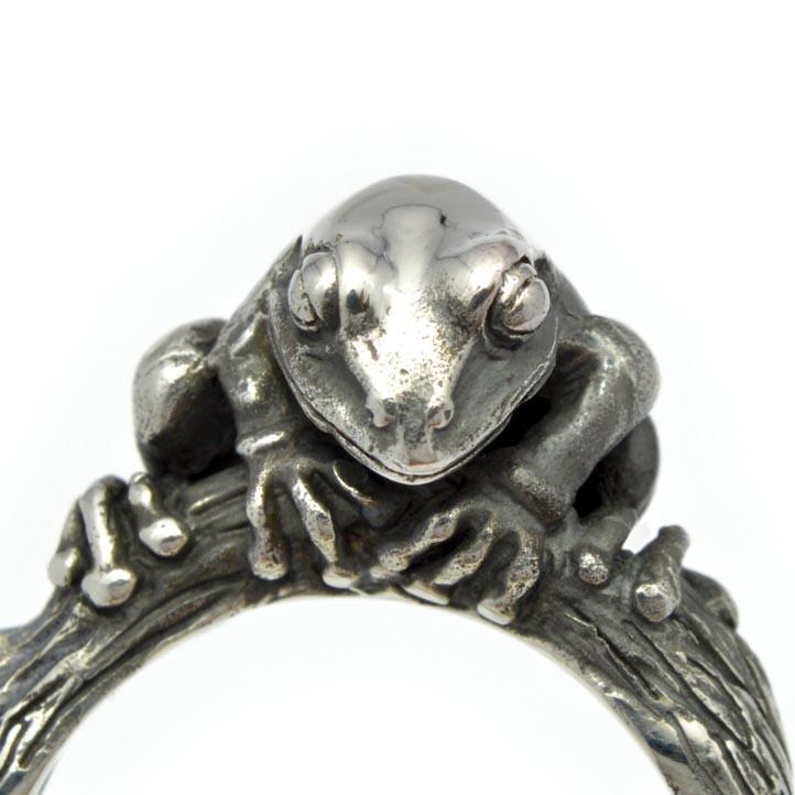 銀の蛙の指輪 ニホンアマガエルリング 【No,1-type2】 シルバー925 銀