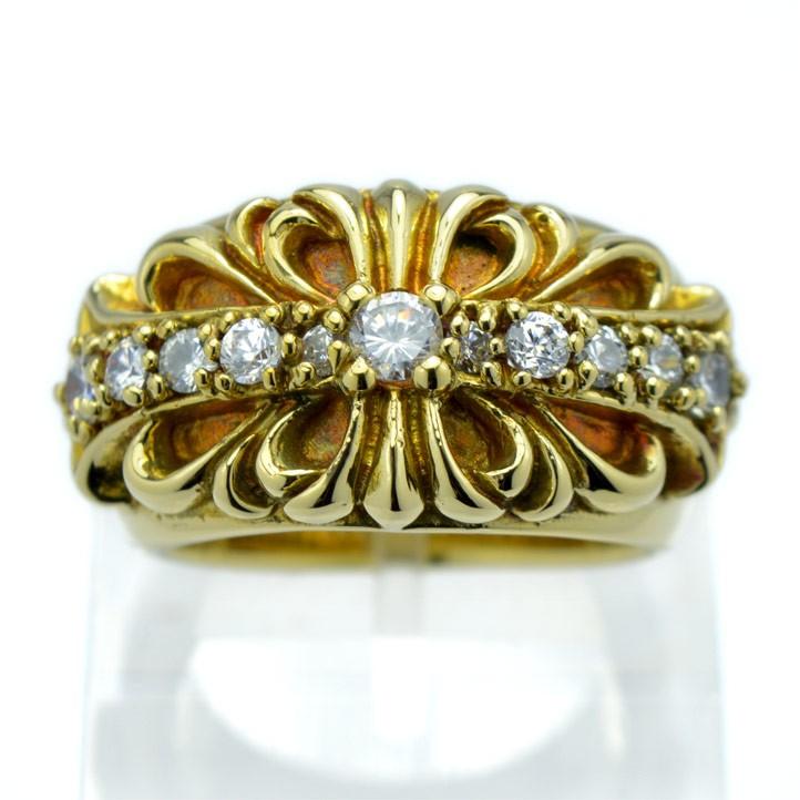 22kgp ゴールド フローラルリング上級ジルコニア平野紫耀 シルバー925