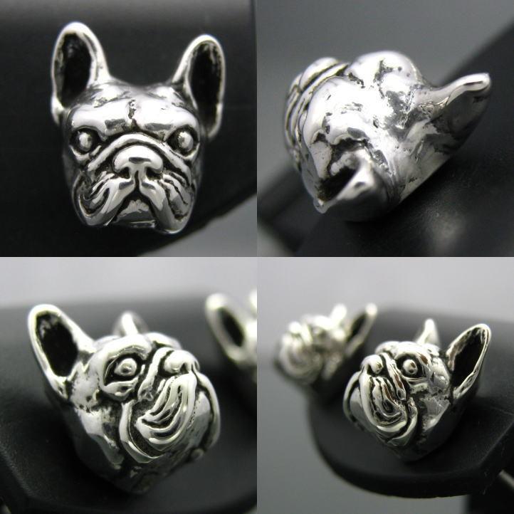 銀の犬 フレンチブルドッグピアス 片方販売 シルバー925 (bulldog、犬