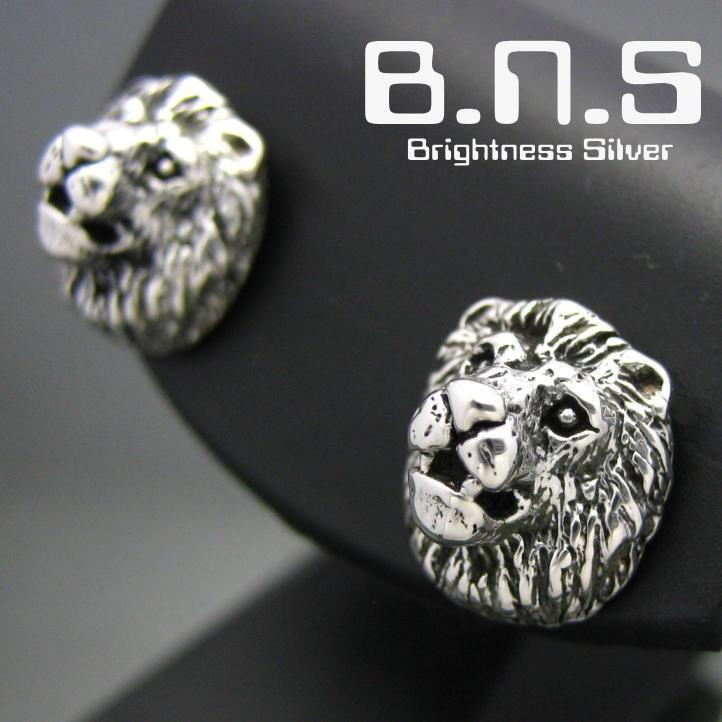 銀の獅子 ライオンピアス 片方販売 シルバー925 (Panthera leo、lion