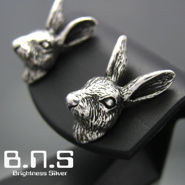 銀の兎 野うさぎピアス 片方販売 シルバー925 (うさぎ、ウサギ、rabbit