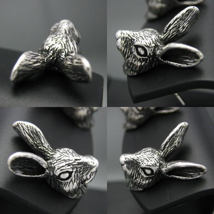 銀の兎 野うさぎピアス 片方販売 シルバー925 (うさぎ、ウサギ、rabbit