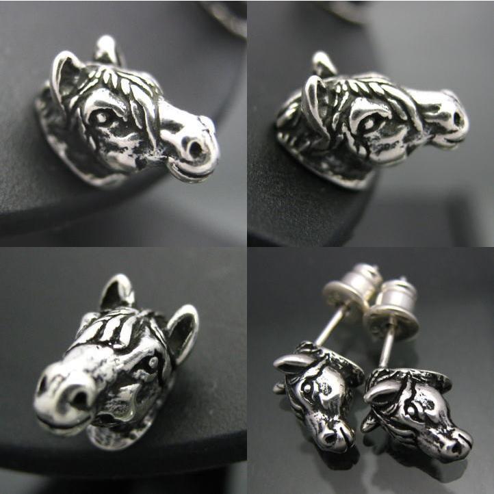 銀の駿馬 ホースピアス 片方販売 シルバー925 (馬、競馬、サラブレッド