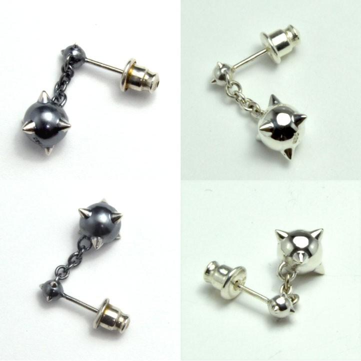 片方 スパイクボールピアス シルバー925 2種 Silver925 フレイル モーニングスター 武器 Svpias502 ブライトネスシルバー 通販 Yahoo ショッピング