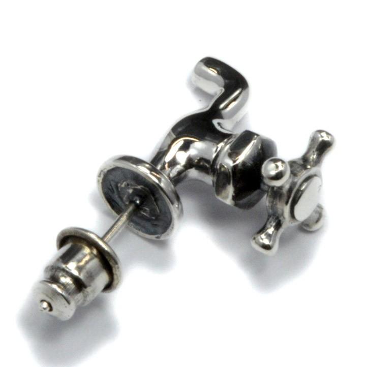 片方】銀の蛇口ピアス 銀製 シルバー925 Silver925 (水道,水栓