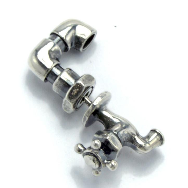 片方】銀の蛇口ピアス【Sサイズ】 銀製 シルバー925 Silver925