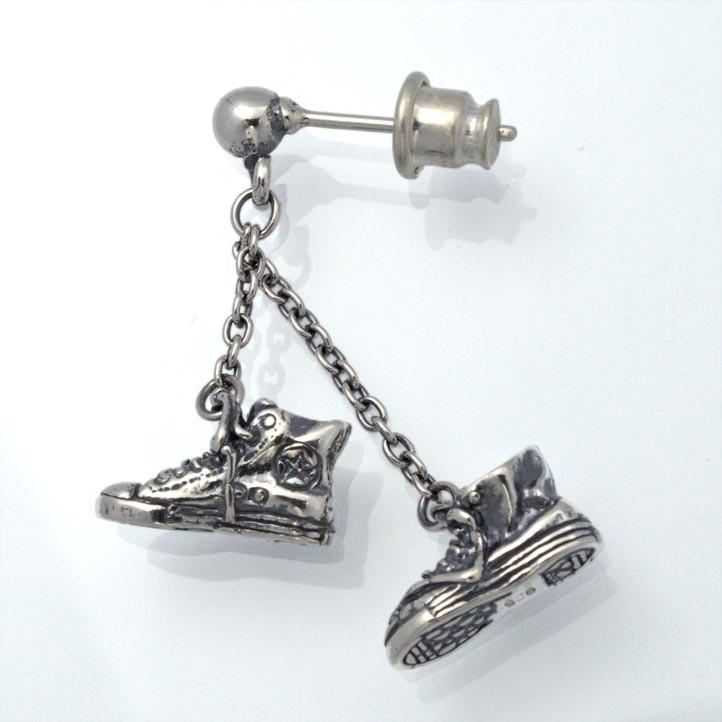 片方】バスケットシューズピアス 銀製 シルバー925 Silver925