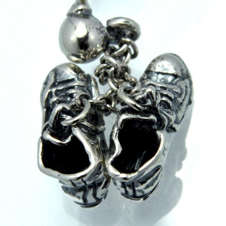 片方】バスケットシューズピアス 銀製 シルバー925 Silver925