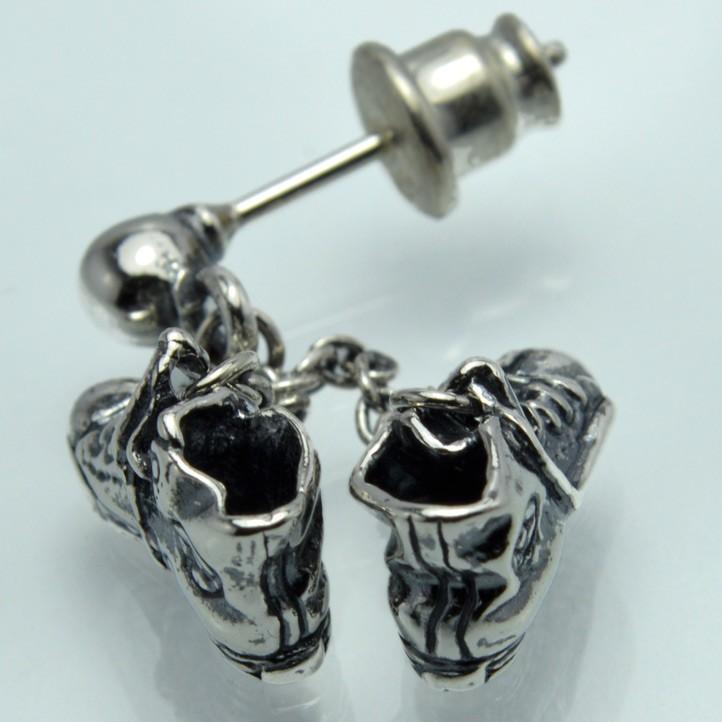 片方】バスケットシューズピアス 銀製 シルバー925 Silver925