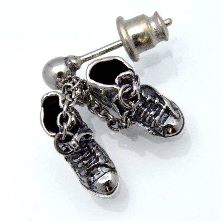 片方】バスケットシューズピアス 銀製 シルバー925 Silver925