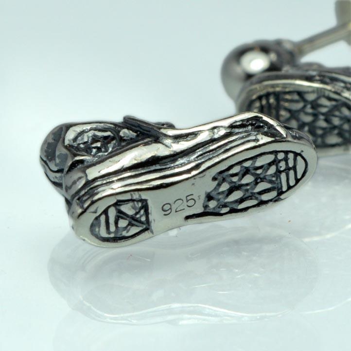 片方】バスケットシューズピアス 銀製 シルバー925 Silver925