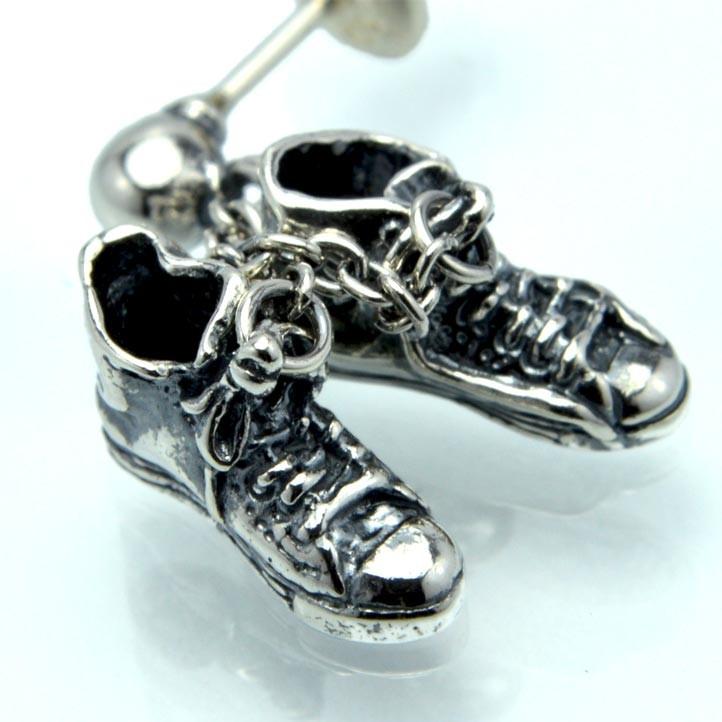 片方】バスケットシューズピアス 銀製 シルバー925 Silver925