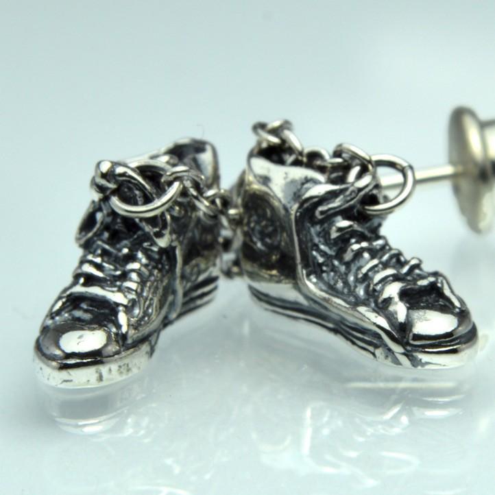 片方】バスケットシューズピアス 銀製 シルバー925 Silver925
