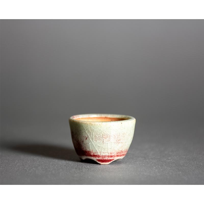 プチ盆栽鉢　辰砂釉 丸盆栽鉢　小鉢　小さい鉢　國井正子鉢　p1411 |  | 01
