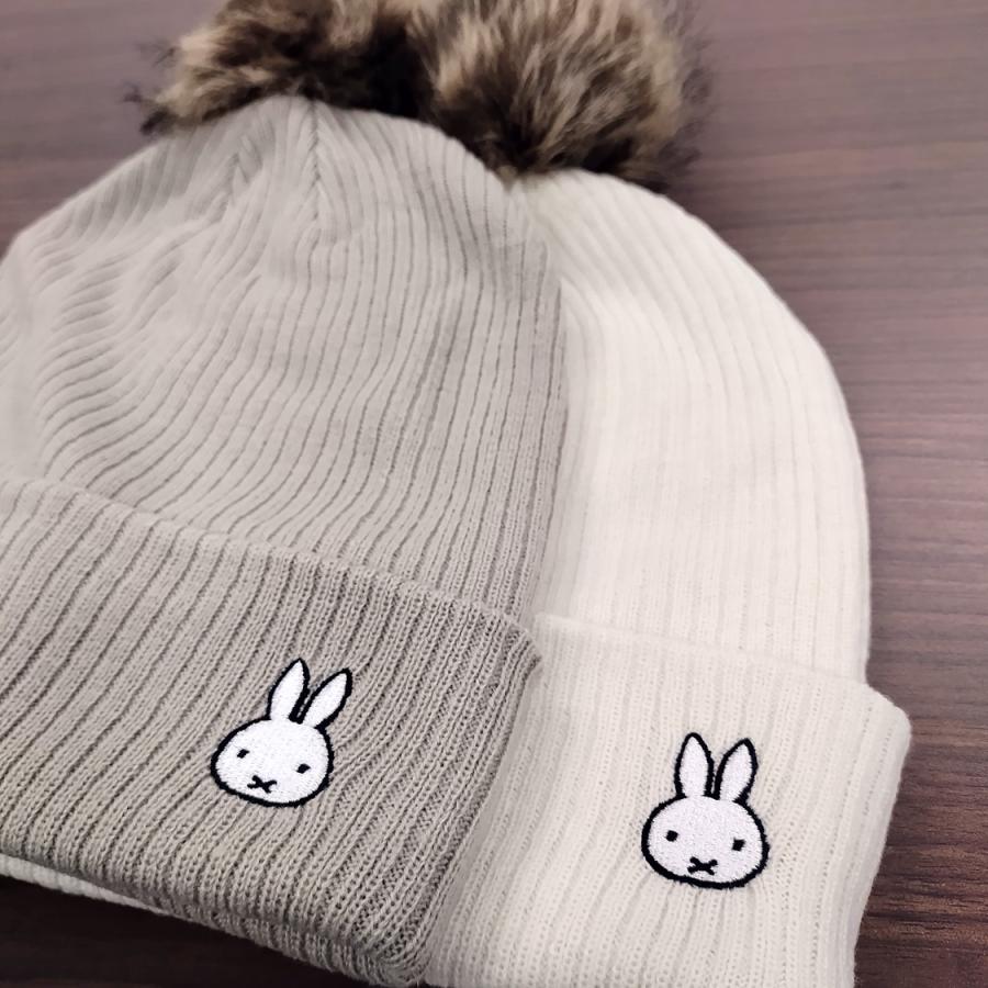 ミッフィー ニット帽 帽子 刺繍 キャラクター グッズ ニット 暖かい