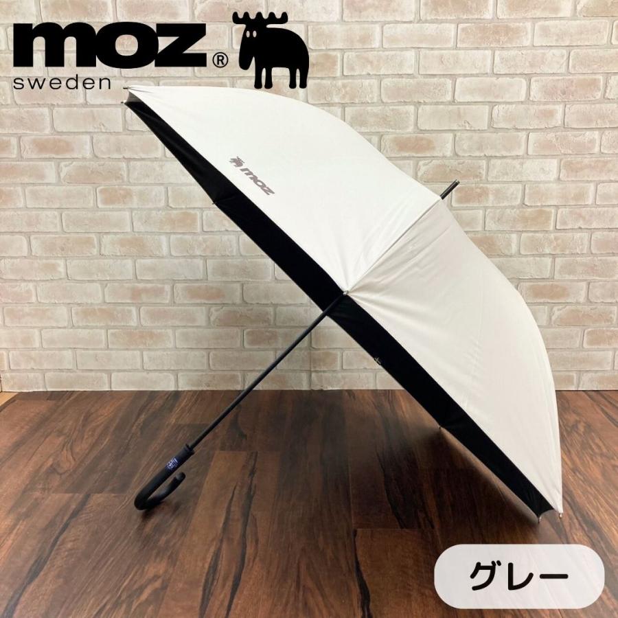 moz（モズ） 日傘 一級遮光 晴雨兼用 長傘 シンプルロゴ 大きめサイズ