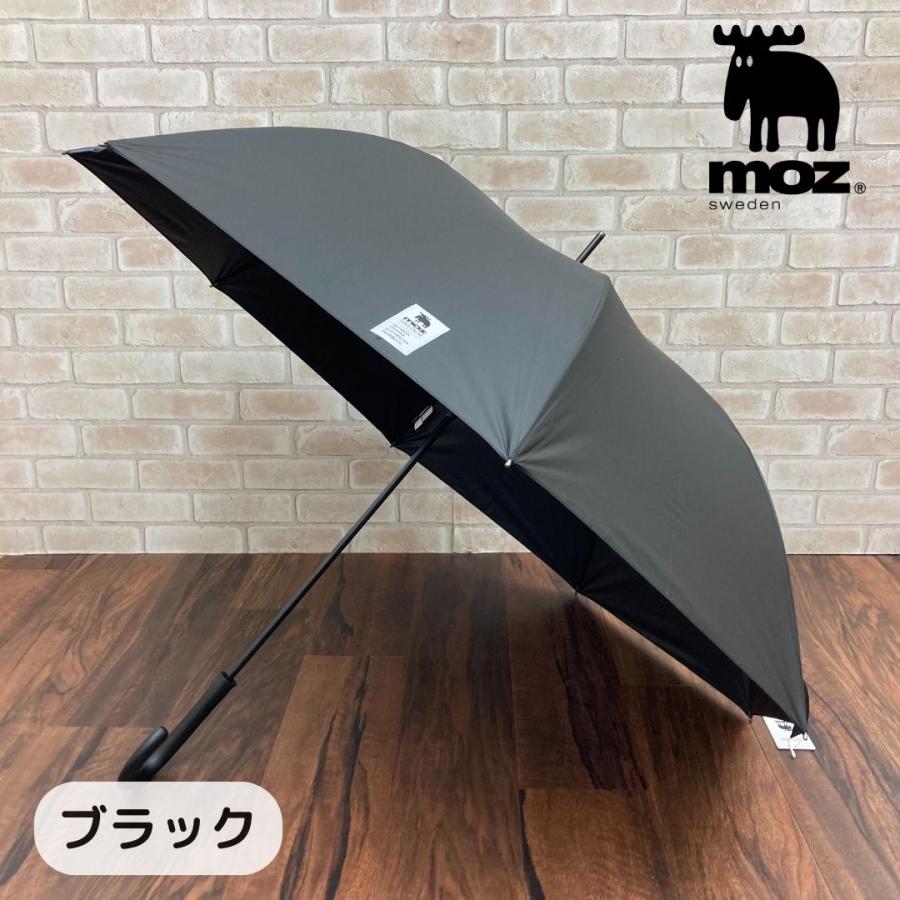 moz（モズ） 長傘 日傘 一級遮光 晴雨兼用 シンプル ホワイトワッペン