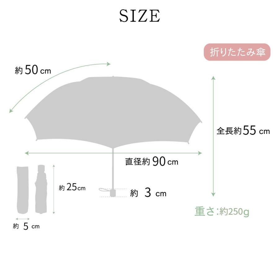 にゃんこ堂 折り畳み傘 くりねこ 猫 晴雨兼用 完全遮光  神保町にゃんこ堂 ネイビー 紺 ブラック 黒 ベージュ レディース 50cm 日傘 雨傘 ラクミニ｜e-bronze｜13