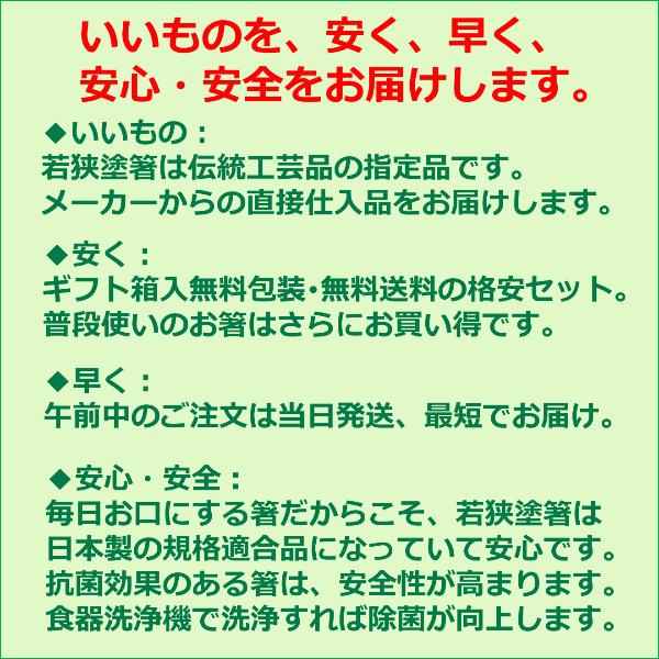 夫婦箸 若狭塗 プレゼント 抗菌効果箸 六角月閃 （ろっかくげっせん） 黒/朱 23/21cm 天然竹 食洗機対応 結婚祝 マイ箸 お箸 おはし ギフト 日本製｜e-businessnext｜10