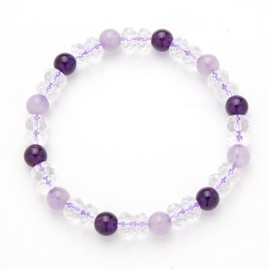 腕輪念珠　ブレスレット　ローズアメジスト切子 腕輪念珠ブレスレットローズアメジスト切子