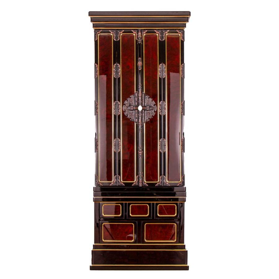 総粉、金箔の厨子 仏壇内仏入れ 創価学会 屋久杉本金箔厨子型仏壇 「プレミアム001」｜創価学会