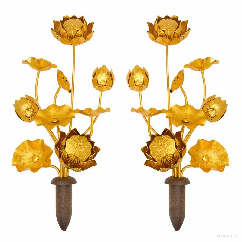 常花　9(仏具、仏壇) 仏具 アルミ製 上等常花 9本立 1対（6.0寸/常花のみ） : 仏壇・仏具の