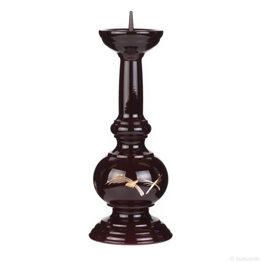 仏具・丸型 十一具足 タメ色 水鳥彫（5寸）【メーカー取寄品】_3