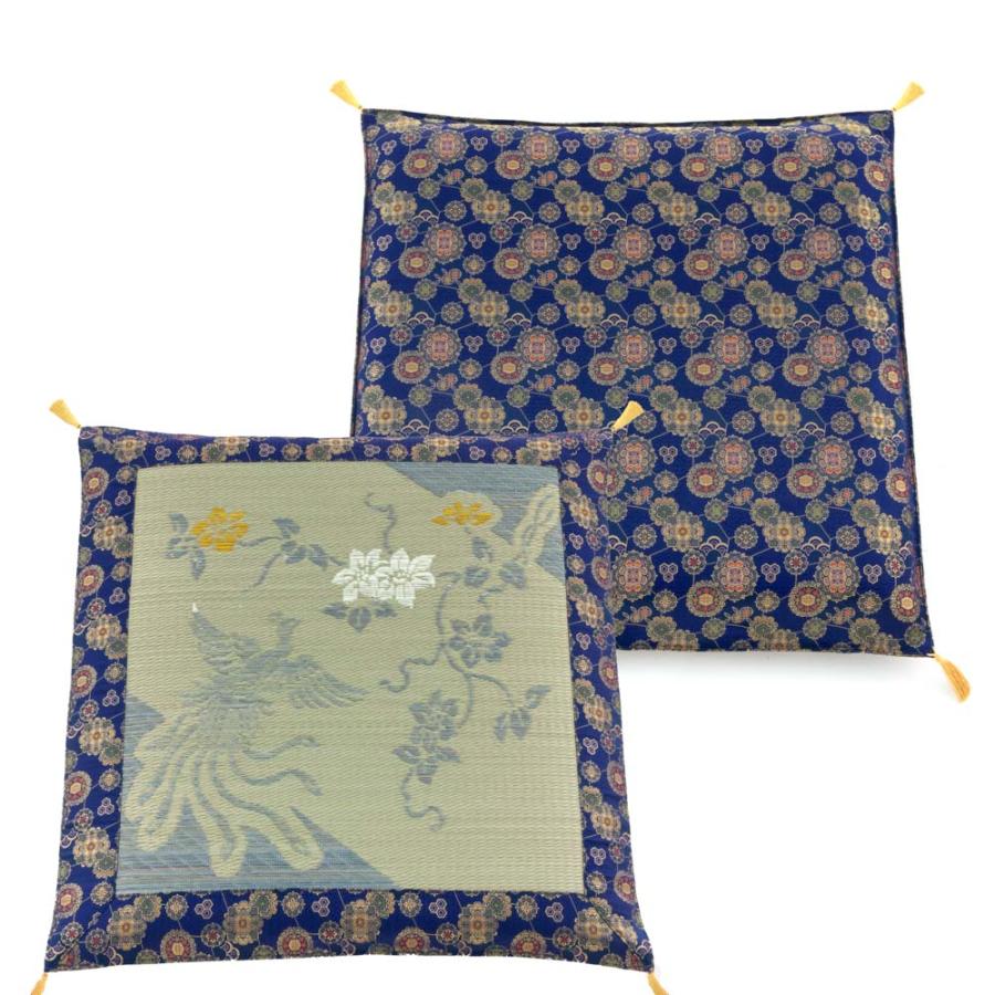 い草座布団（夏冬兼用）70cm 鳳凰 紺 : 仏壇・仏具の専門店ぶつえい