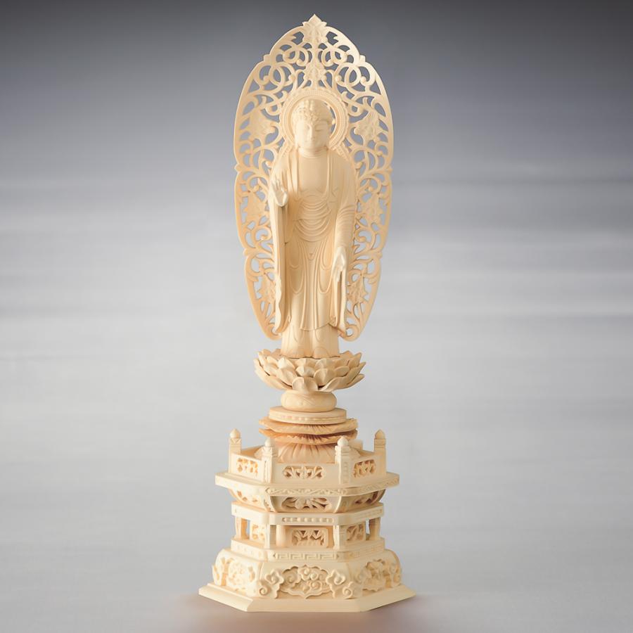 仏像 立阿弥陀如来 六角台座 舟形光背（3.5号） : 仏壇・仏具の専門店