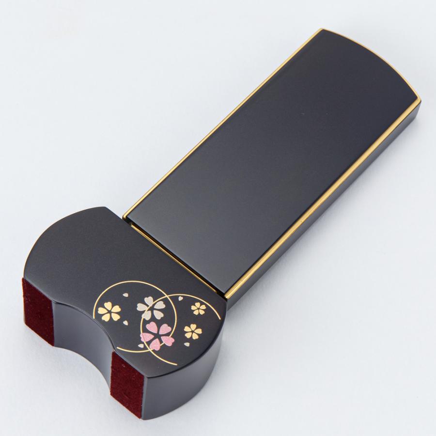 位牌 優徳 心花 黒檀 3.0寸 モダン位牌 蒔絵 木製 文字入れ対応 全宗派対応 仏具_4