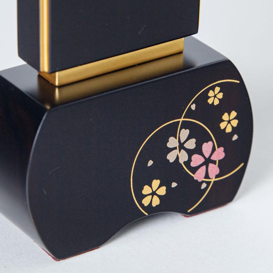 位牌 優徳 心花 黒檀 3.0寸 モダン位牌 蒔絵 木製 文字入れ対応 全宗派対応 仏具_7