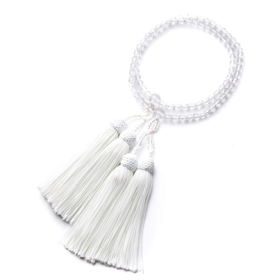 数珠 女性用 二連 浄土真宗 クリスタルカット 5mm 念珠 京念珠 : 仏壇