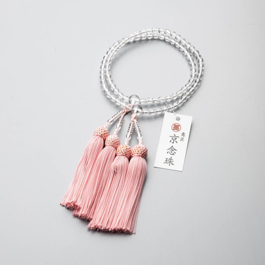 数珠 女性用 二連 クリスタルカット 6mm 京念珠 : 仏壇・仏具の専門店