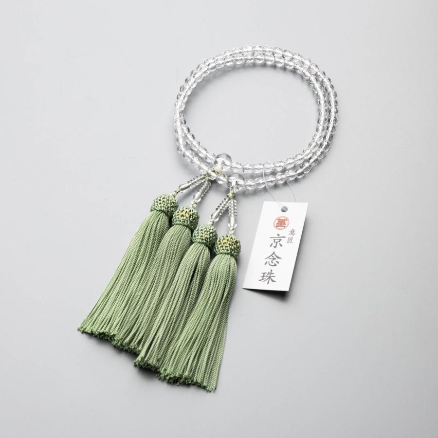 数珠 女性用 二連 クリスタルカット 6mm 京念珠 : 仏壇・仏具の専門店