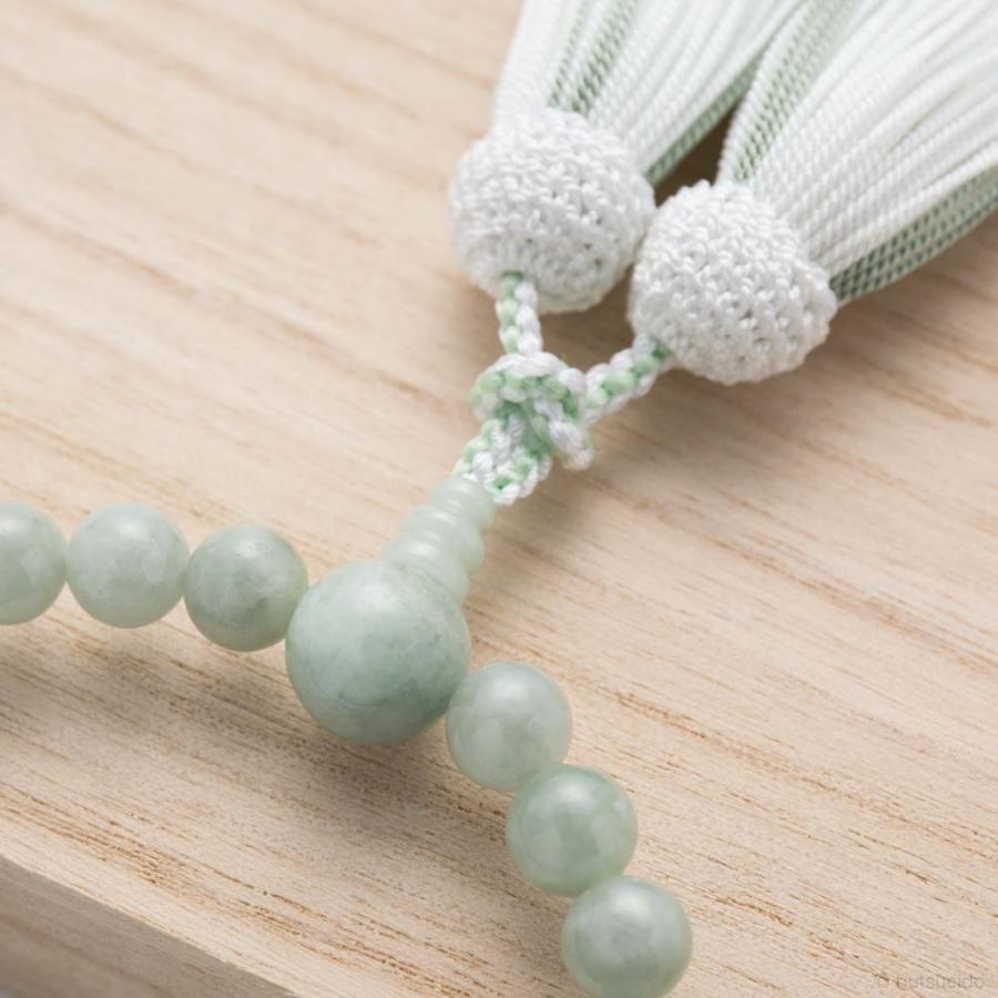 数珠 女性用 ビルマ翡翠8mm 共 正絹蛍房 京念珠 : 仏壇・仏具の専門店