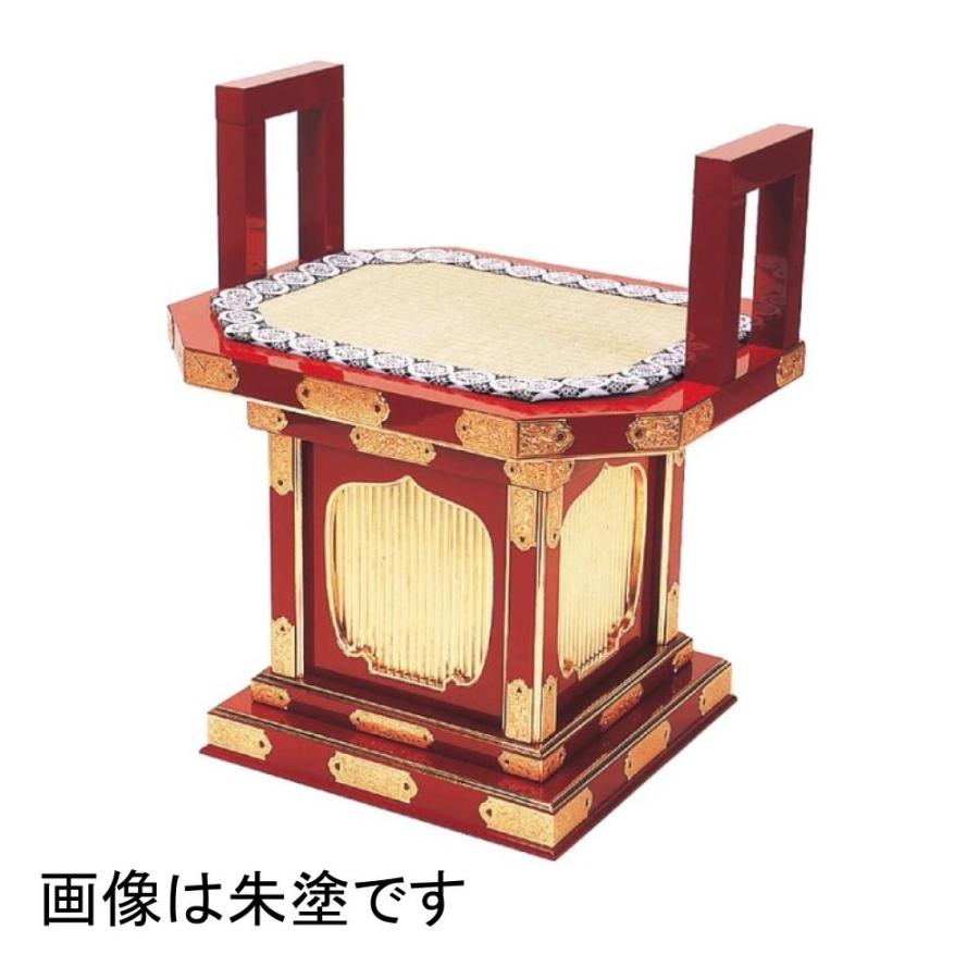 未使用 寺院用品 手摺付隅切回転式曲録 黒塗 金具付き ag-credit.com