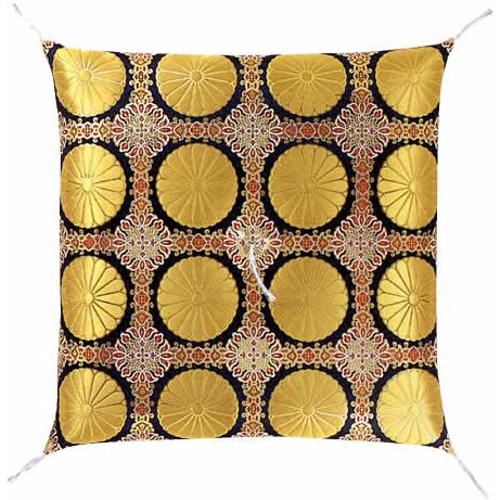 座布団 導師座布団 正絹四釜十六菊 紺 67×68cm : 仏壇・仏具の専門店