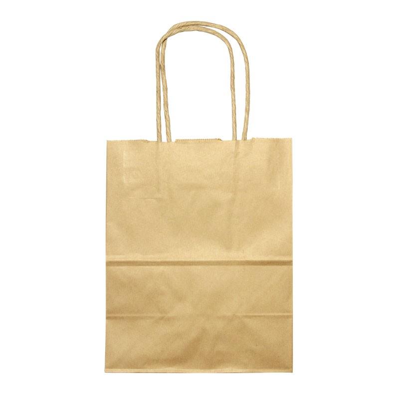 紙手提袋 T-2 茶 丸紐 No.1218 テイクアウト用紙袋 200x120x高さ250mm 200枚 | ベルベ | 01