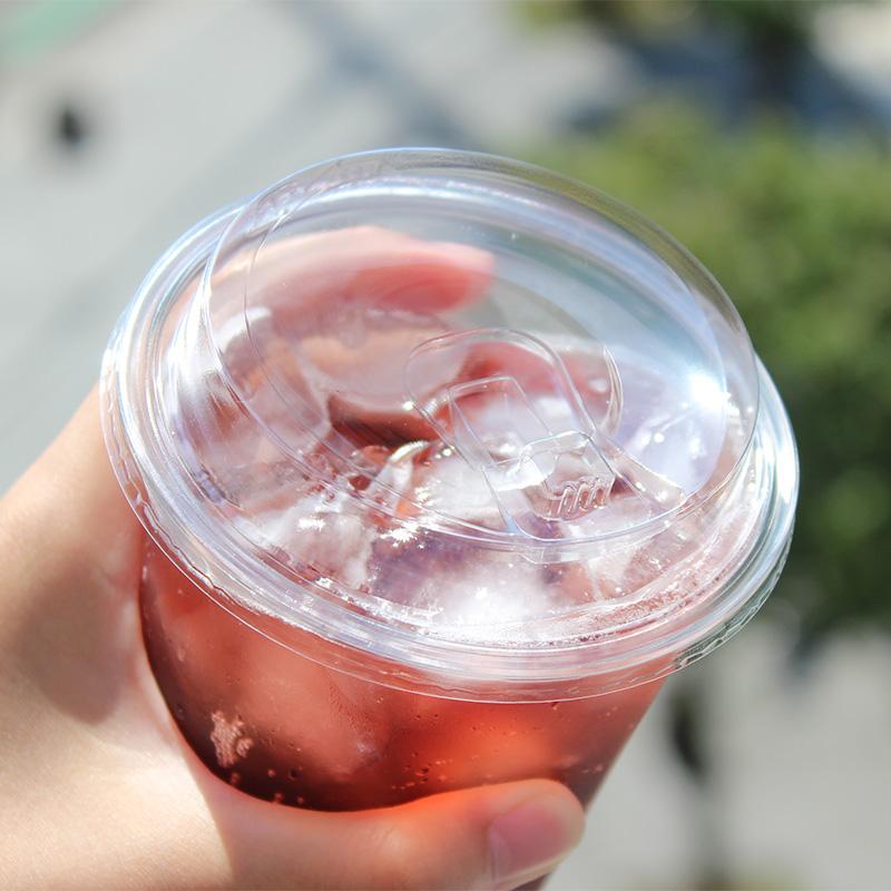 プラスチックカップ蓋 TAPS 92Φ用ストローレスリッド(リフトアップ式) リサイクルペット使用 2,000枚の画像