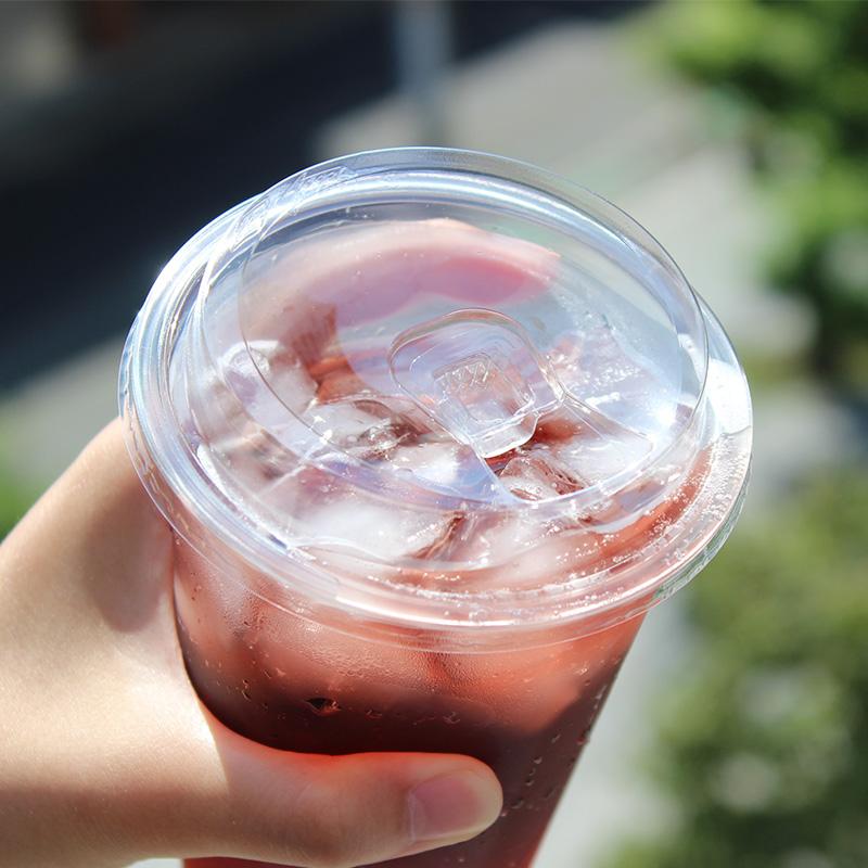 プラスチックカップ蓋 TAPS 92Φ用ストローレスリッド(リフトアップ式) リサイクルペット使用 2,000枚の画像
