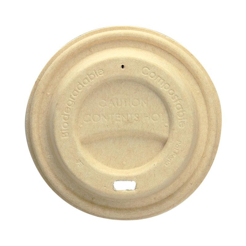 エコ 紙蓋 紙コップ蓋 80パルプモールドリッド ナチュラル 口径80mm 1,000個の画像