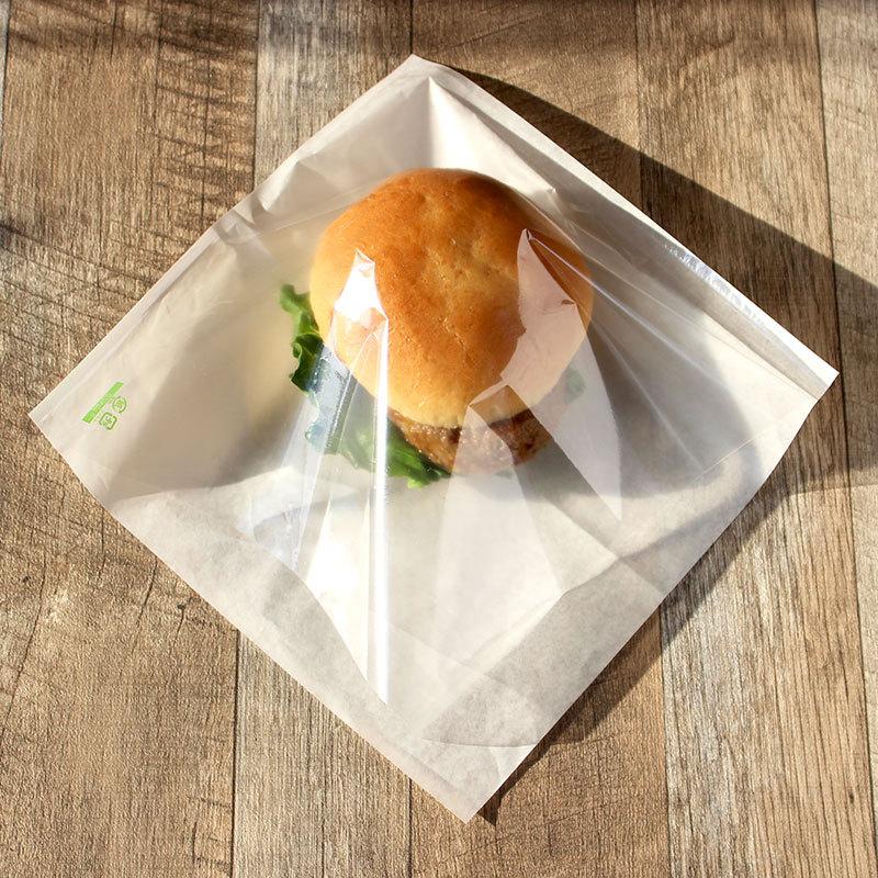 カトラバーガー袋 No.23 無地 230x230mm 片面透明袋 テイクアウト用