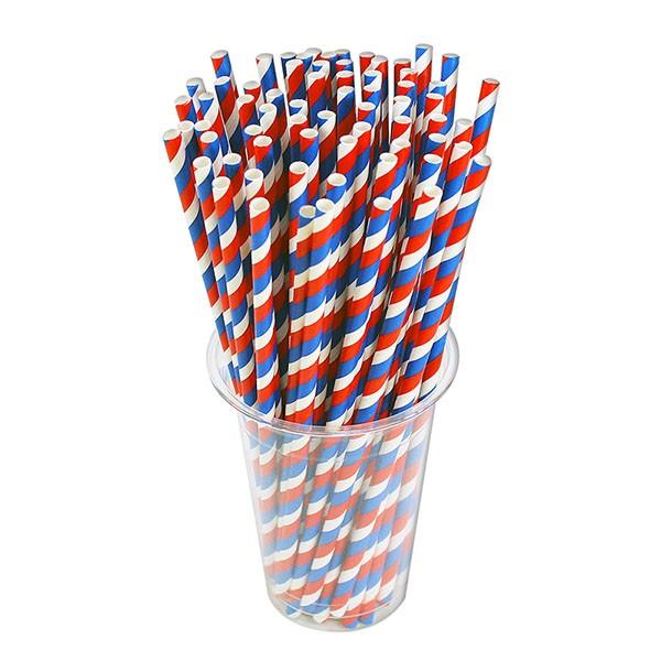ペーパーストロー 6mmx210mm トリコロール バラ 500本 |  | 01