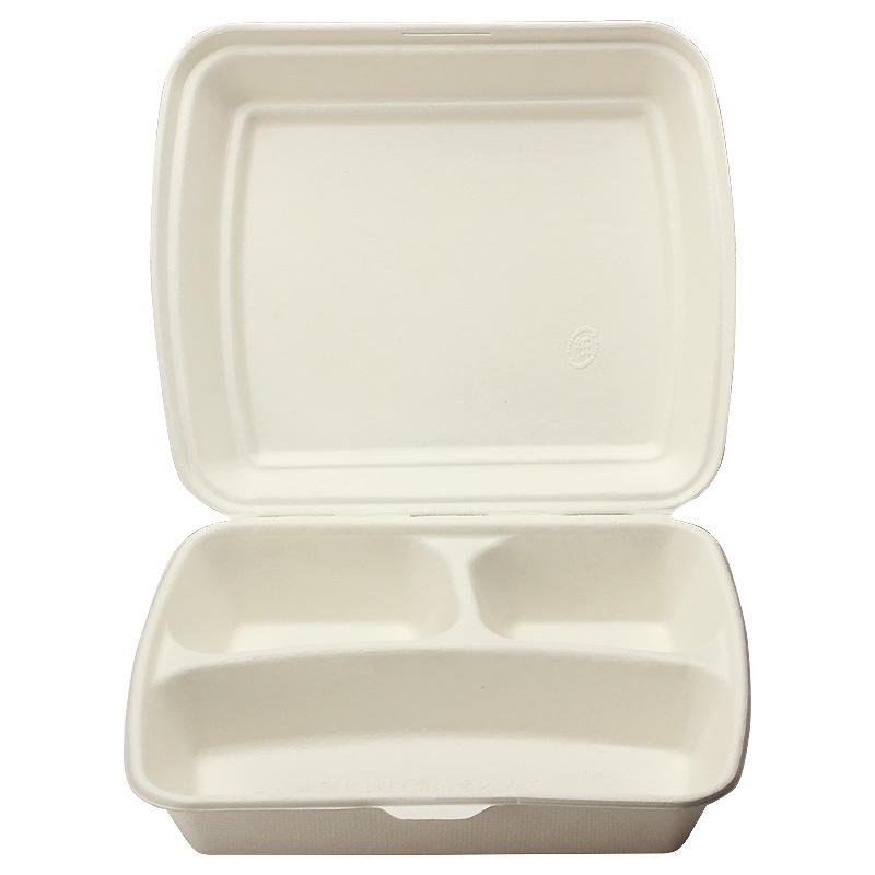 弁当容器 モールドパック容器 仕切付 白 MP-6 コーティング 50個 | 大黒工業 | 02