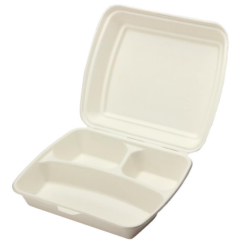 弁当容器 モールドパック容器 仕切付 白 MP-6 コーティング 50個 | 大黒工業 | 01