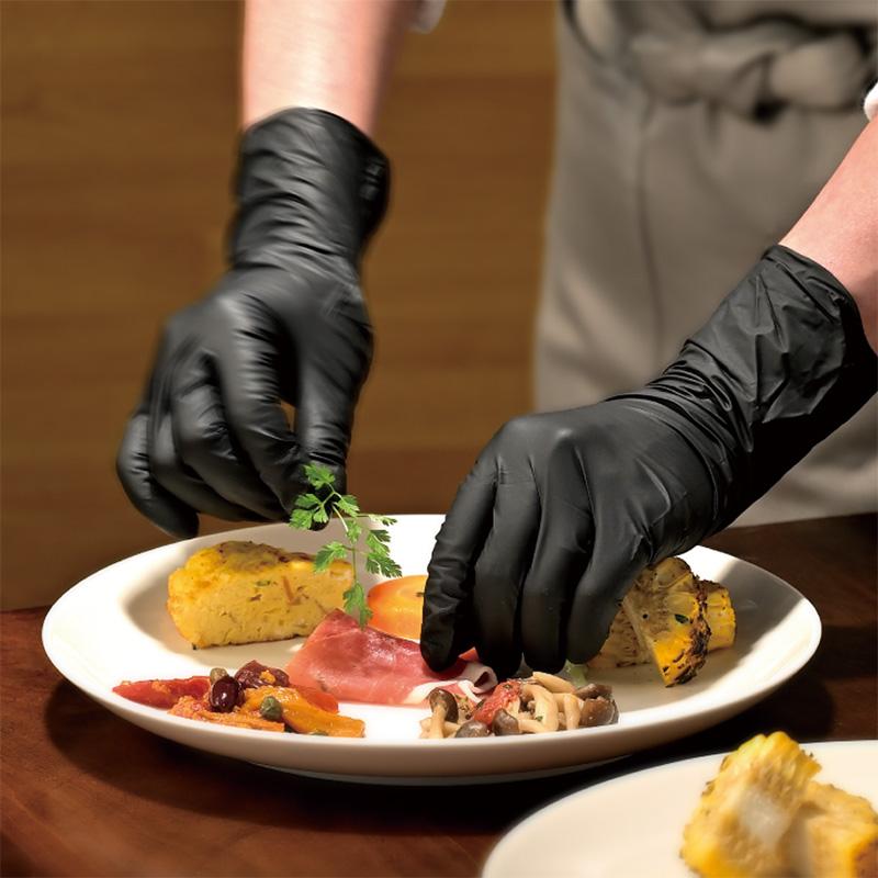 ニトリル手袋 セーフタッチ ビストロ ノアール(黒) S 100枚 : e-cafe